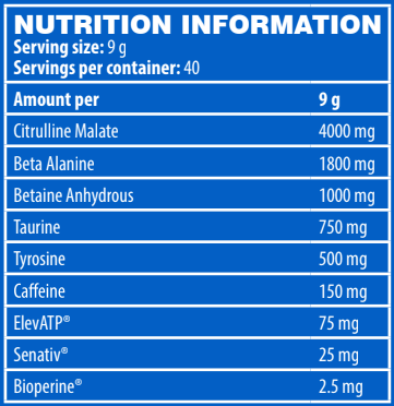 Blu Nutrition Performance Pro Pre-Workout
