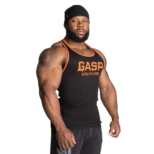 GASP Ribbed T-back - Black/Flame