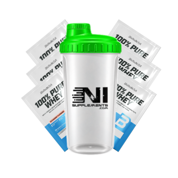 BioTech USA 100% Pure Whey Sample Pack + Shaker (6 x Samples)