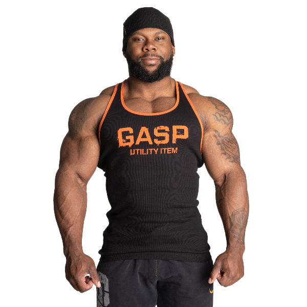 GASP Ribbed T-back - Black/Flame