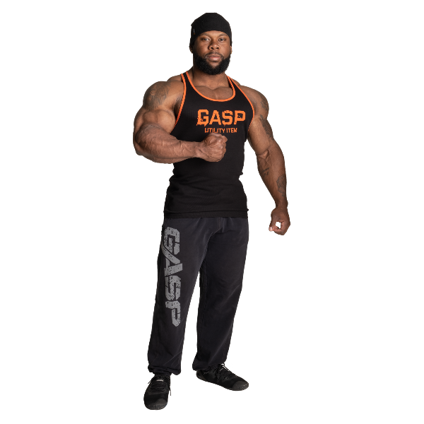 GASP Ribbed T-back - Black/Flame