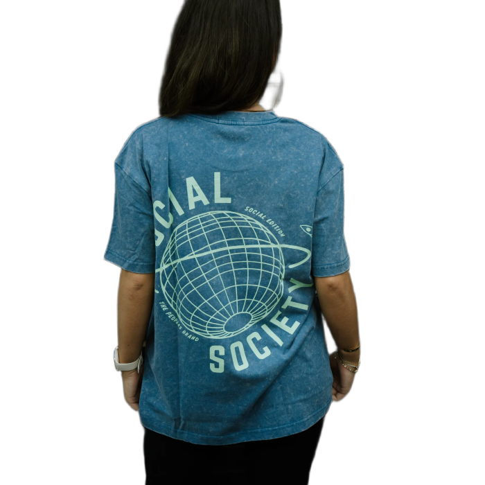 Social Society Stonewashed Oversized Tee