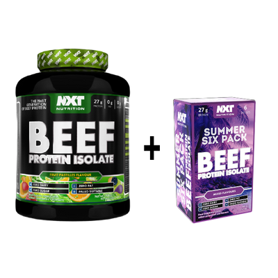 NXT Nutrition Beef Protein Isolate 1.8kg 60 servings + FREE Summer Six Pack Sachets