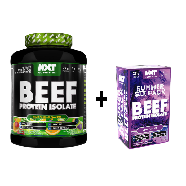 NXT Nutrition Beef Protein Isolate 1.8kg 60 servings + FREE Summer Six Pack Sachets