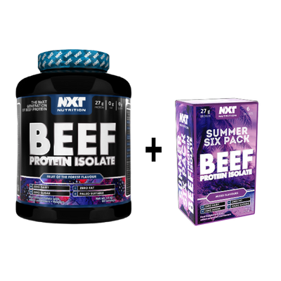 NXT Nutrition Beef Protein Isolate 1.8kg 60 servings + FREE Summer Six Pack Sachets