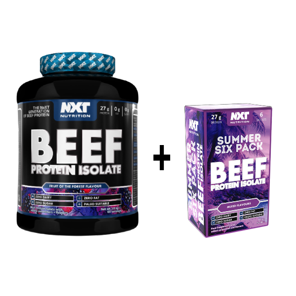 NXT Nutrition Beef Protein Isolate 1.8kg 60 servings + FREE Summer Six Pack Sachets