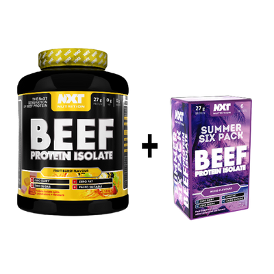 NXT Nutrition Beef Protein Isolate 1.8kg 60 servings + FREE Summer Six Pack Sachets