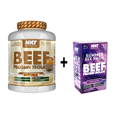 NXT Nutrition Beef Protein Isolate 1.8kg 60 servings + FREE Summer Six Pack Sachets
