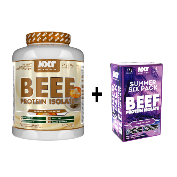 NXT Nutrition Beef Protein Isolate 1.8kg 60 servings + FREE Summer Six Pack Sachets