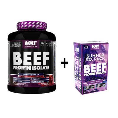 NXT Nutrition Beef Protein Isolate 1.8kg 60 servings + FREE Summer Six Pack Sachets