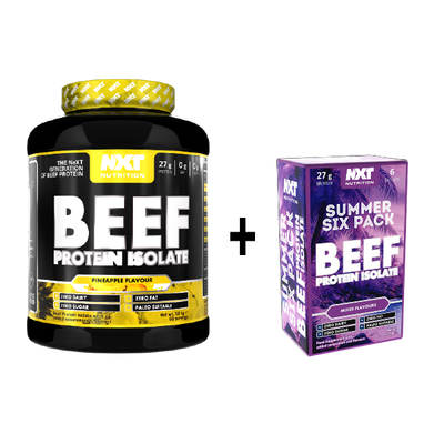 NXT Nutrition Beef Protein Isolate 1.8kg 60 servings + FREE Summer Six Pack Sachets