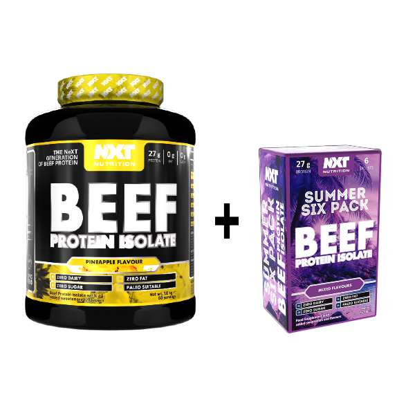 NXT Nutrition Beef Protein Isolate 1.8kg 60 servings + FREE Summer Six Pack Sachets