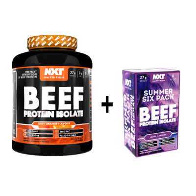 NXT Nutrition Beef Protein Isolate 1.8kg 60 servings + FREE Summer Six Pack Sachets