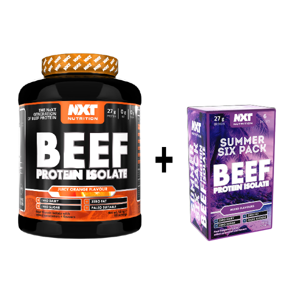 NXT Nutrition Beef Protein Isolate 1.8kg 60 servings + FREE Summer Six Pack Sachets