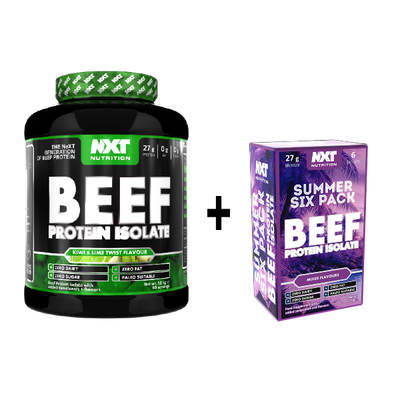 NXT Nutrition Beef Protein Isolate 1.8kg 60 servings + FREE Summer Six Pack Sachets