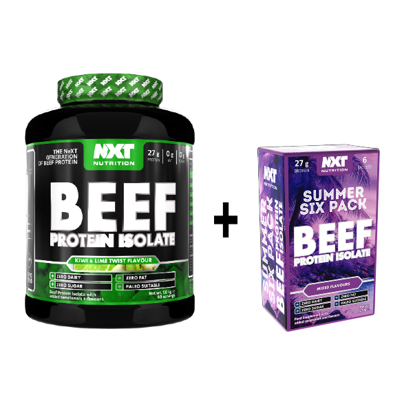 NXT Nutrition Beef Protein Isolate 1.8kg 60 servings + FREE Summer Six Pack Sachets