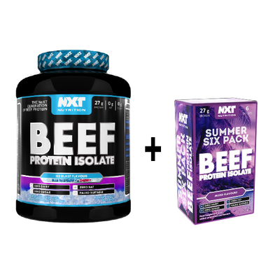 NXT Nutrition Beef Protein Isolate 1.8kg 60 servings + FREE Summer Six Pack Sachets
