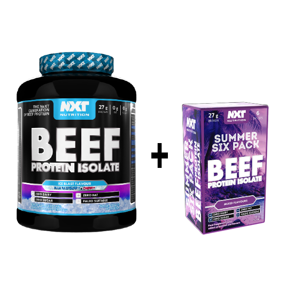 NXT Nutrition Beef Protein Isolate 1.8kg 60 servings + FREE Summer Six Pack Sachets