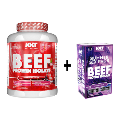 NXT Nutrition Beef Protein Isolate 1.8kg 60 servings + FREE Summer Six Pack Sachets