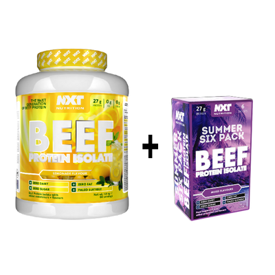 NXT Nutrition Beef Protein Isolate 1.8kg 60 servings + FREE Summer Six Pack Sachets