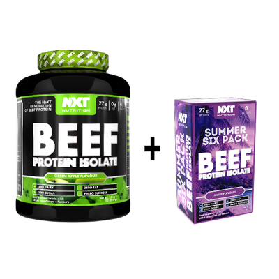 NXT Nutrition Beef Protein Isolate 1.8kg 60 servings + FREE Summer Six Pack Sachets