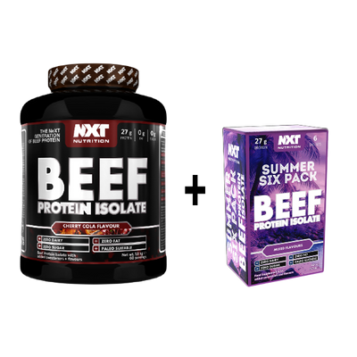 NXT Nutrition Beef Protein Isolate 1.8kg 60 servings + FREE Summer Six Pack Sachets