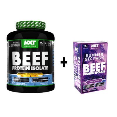 NXT Nutrition Beef Protein Isolate 1.8kg 60 servings + FREE Summer Six Pack Sachets