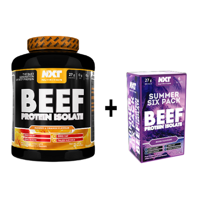 NXT Nutrition Beef Protein Isolate 1.8kg 60 servings + FREE Summer Six Pack Sachets