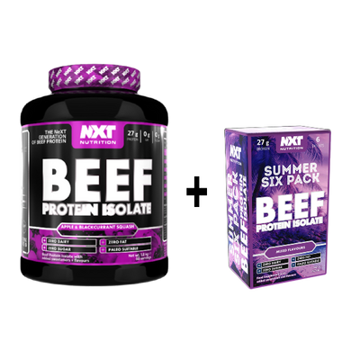 NXT Nutrition Beef Protein Isolate 1.8kg 60 servings + FREE Summer Six Pack Sachets
