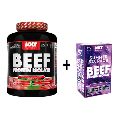 NXT Nutrition Beef Protein Isolate 1.8kg 60 servings + FREE Summer Six Pack Sachets