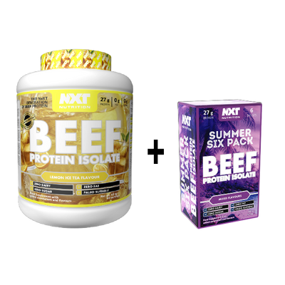 NXT Nutrition Beef Protein Isolate 1.8kg 60 servings + FREE Summer Six Pack Sachets
