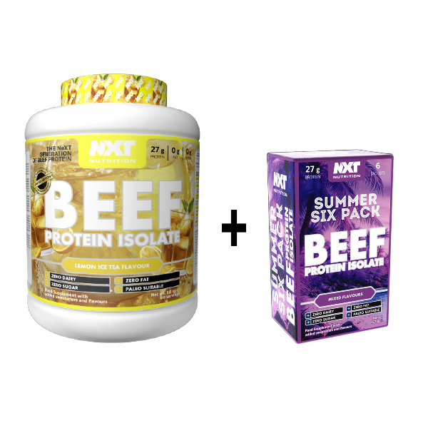 NXT Nutrition Beef Protein Isolate 1.8kg 60 servings + FREE Summer Six Pack Sachets