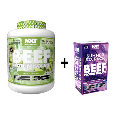 NXT Nutrition Beef Protein Isolate 1.8kg 60 servings + FREE Summer Six Pack Sachets