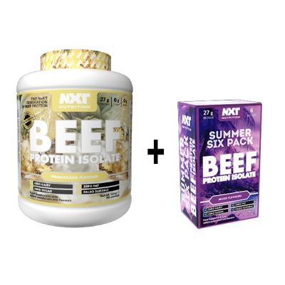 NXT Nutrition Beef Protein Isolate 1.8kg 60 servings + FREE Summer Six Pack Sachets