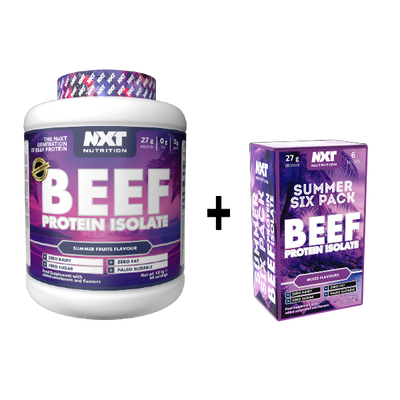 NXT Nutrition Beef Protein Isolate 1.8kg 60 servings + FREE Summer Six Pack Sachets