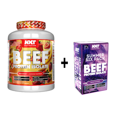 NXT Nutrition Beef Protein Isolate 1.8kg 60 servings + FREE Summer Six Pack Sachets
