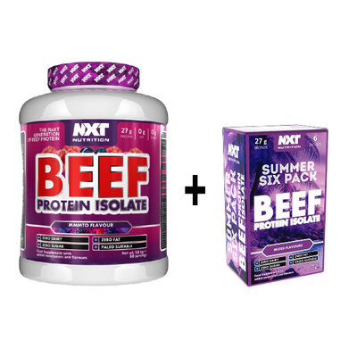 NXT Nutrition Beef Protein Isolate 1.8kg 60 servings + FREE Summer Six Pack Sachets