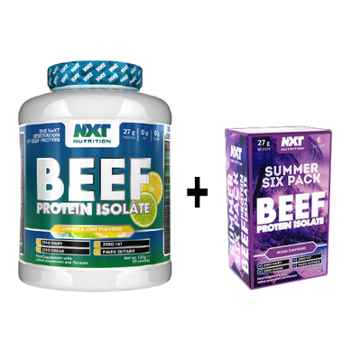 NXT Nutrition Beef Protein Isolate 1.8kg 60 servings + FREE Summer Six Pack Sachets