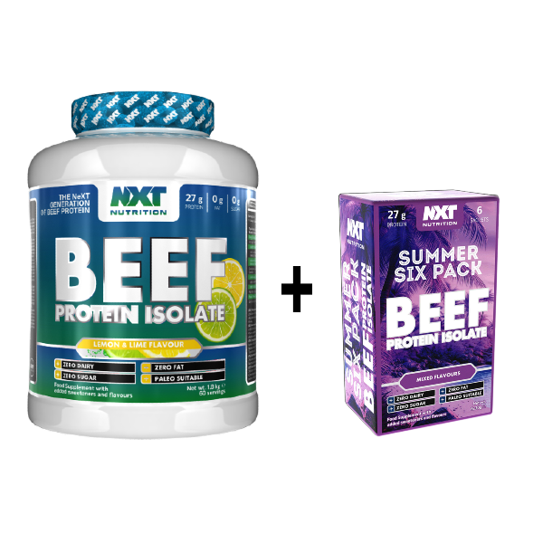 NXT Nutrition Beef Protein Isolate 1.8kg 60 servings + FREE Summer Six Pack Sachets