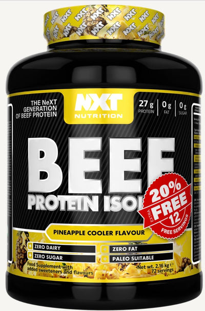 NXT Nutrition Beef Protein Isolate 1.8kg + 20% Extra Free (selected flavours)