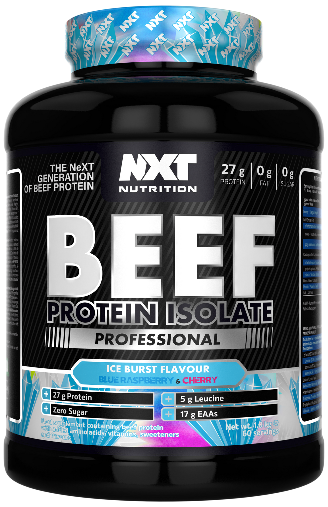 NXT Nutrition Beef Protein Isolate Professional 1.8kg - Ice Blast