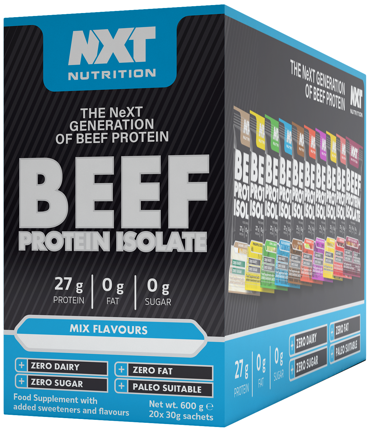 Netzero Beef NXT Beef Isolate Sachet Mixed Sample Box (20 x 30g) – Nutrition ...