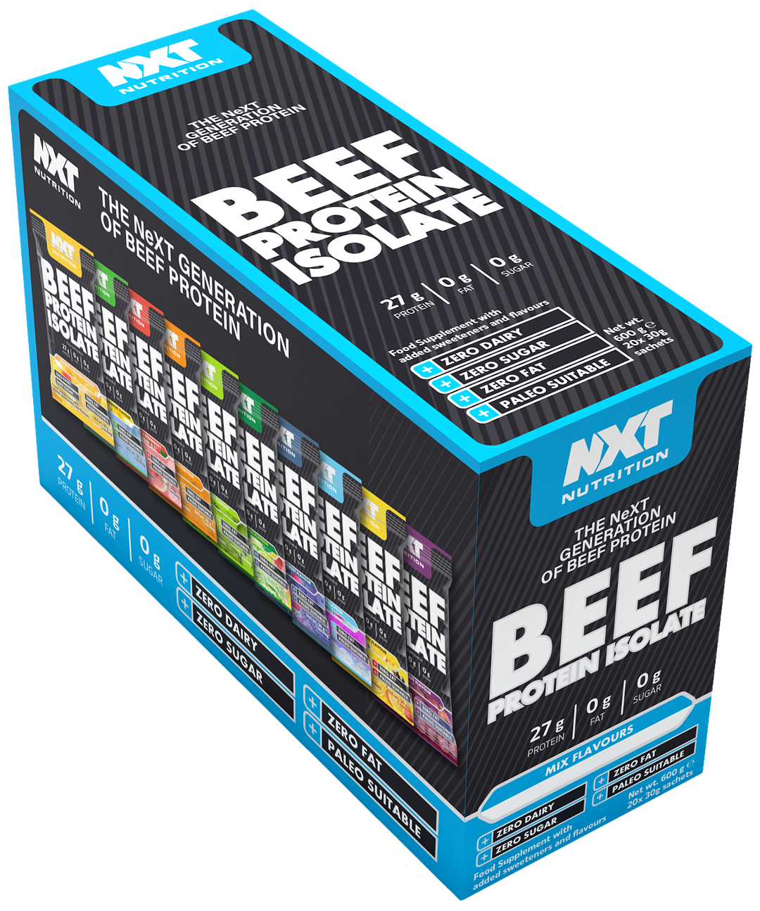 NXT Beef Isolate Sachet Mixed Sample Box (20 x 30g)