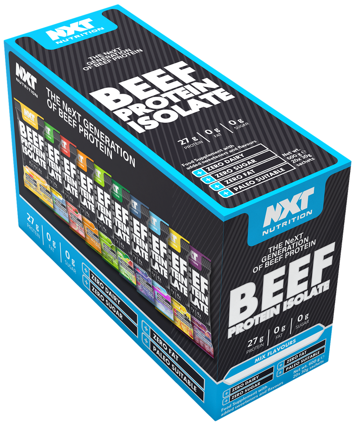 NXT Beef Isolate Sachet Mixed Sample Box (20 x 30g)