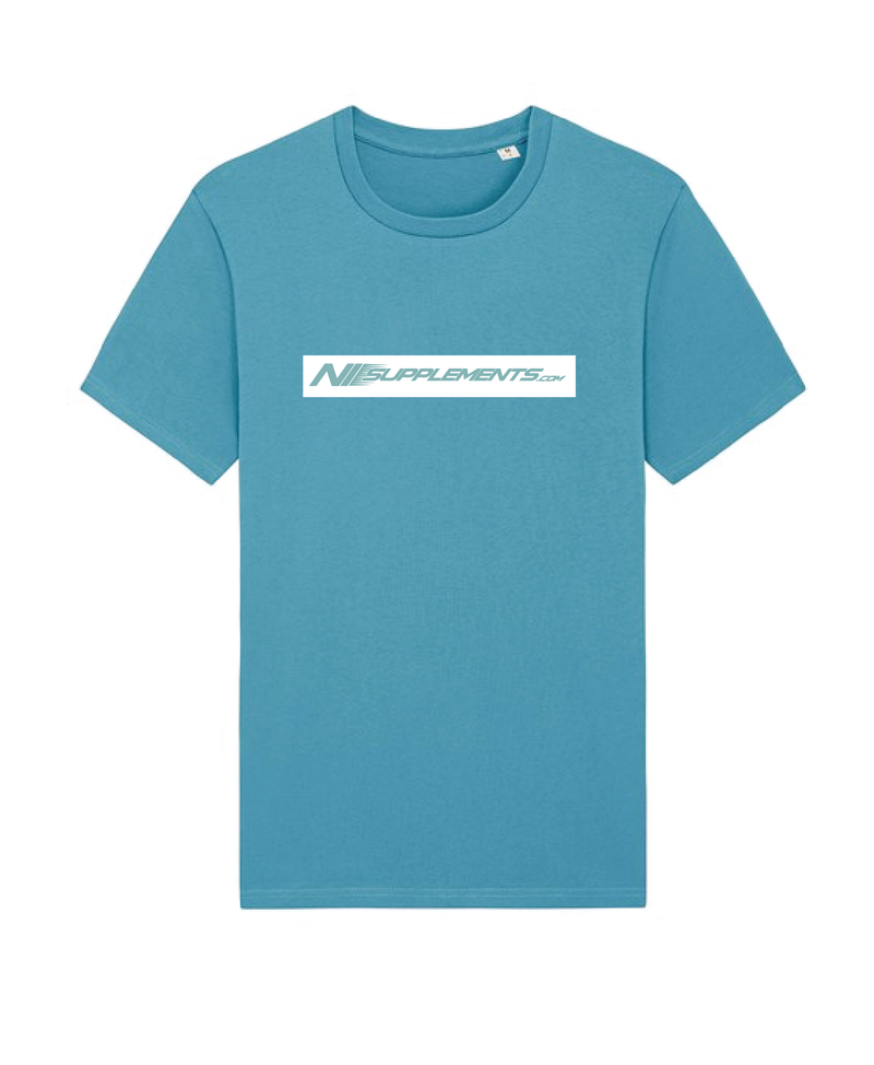 NI Supplements Organic Box logo T Shirt - Atlantic Blue
