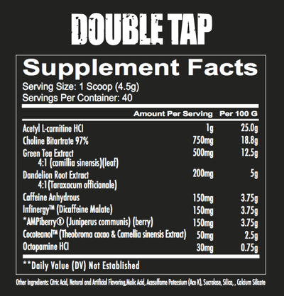 Redcon1 DOUBLE TAP POWDER - FAT BURNER 200g (40 servings)