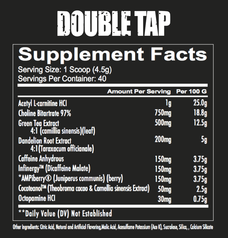Redcon1 DOUBLE TAP POWDER - FAT BURNER 200g (40 servings)